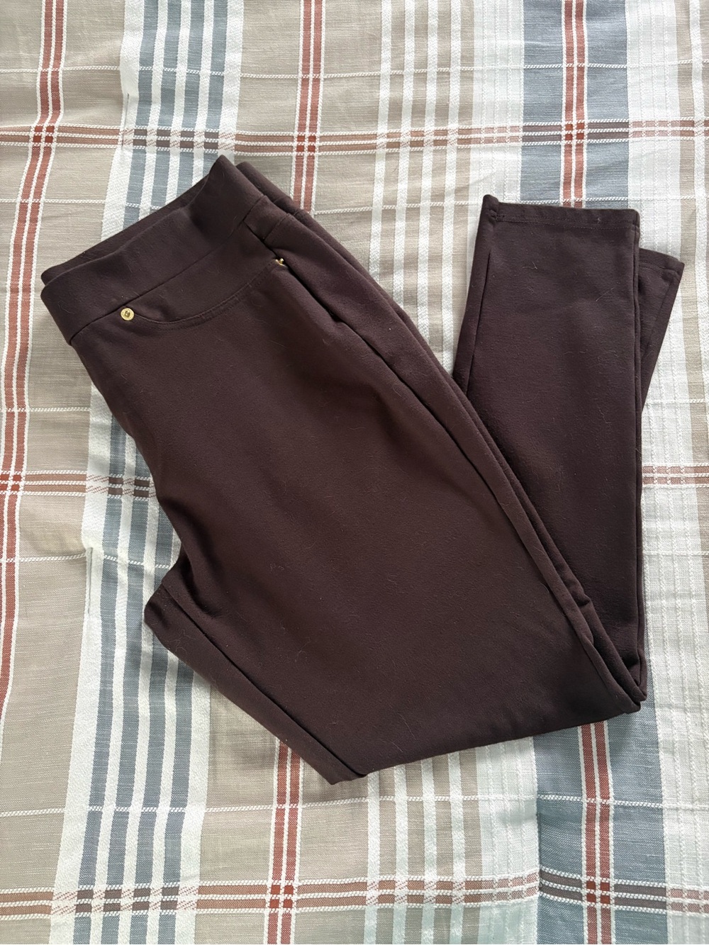 Michael Kors Women’s Stretch Ponte Pants in Dark Brown